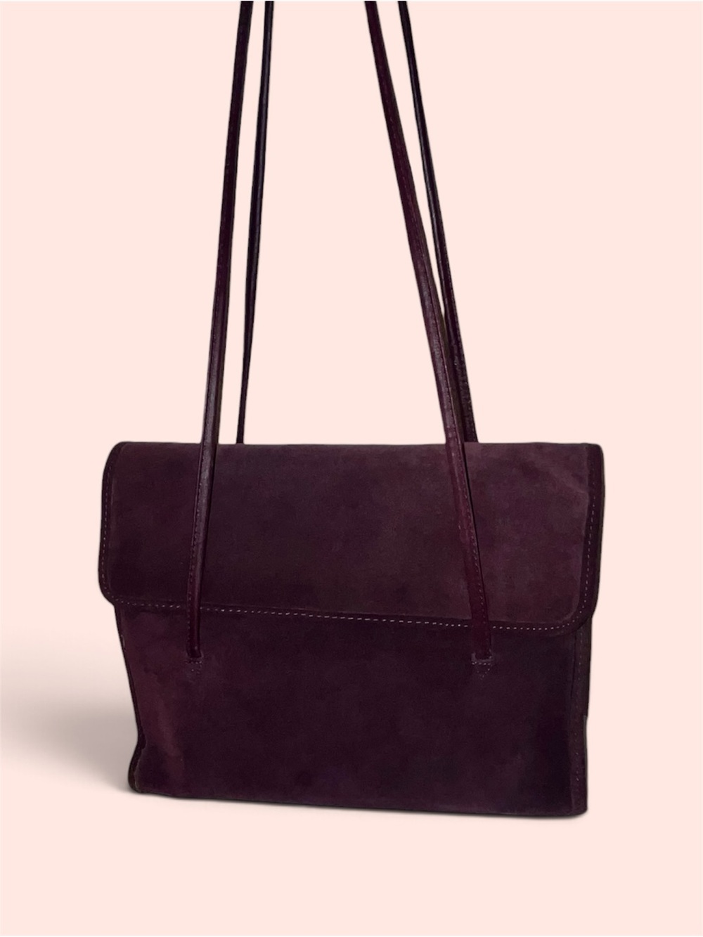 Vintage 1990s Hillard & Hanson Plum Suede Shoulder Bag